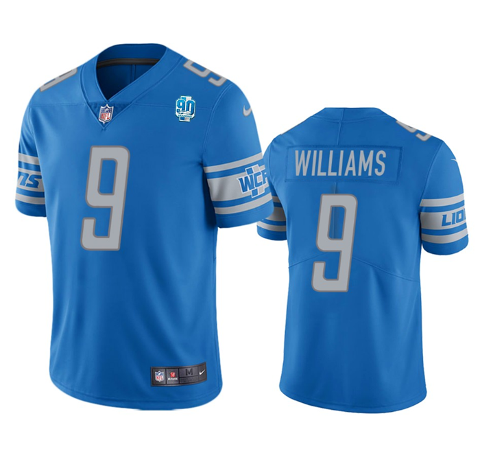 Detroit Lions #9 Jameson Williams Blue 2023 90th Anniversary Vapor Untouchable Limited Stitched Jersey